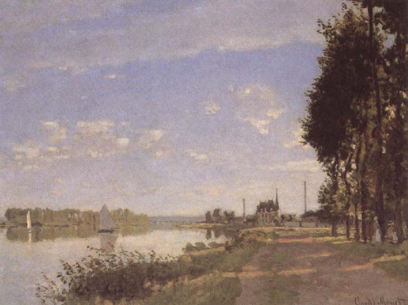Claude Monet Riverside path at Argenteuil Spain oil painting art